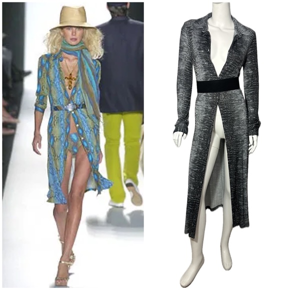 Alligator Jersey! Michael Kors Collection $1695 Jet-Set Slinky Runway Dress 2-4 - Picture 1 of 13